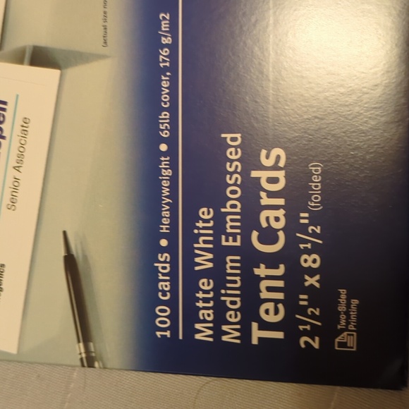 NWT/NIP (100 ct)🌟🤍AVERY matte white MED embossed TENT CARDS (#5305) printable - Picture 3 of 6